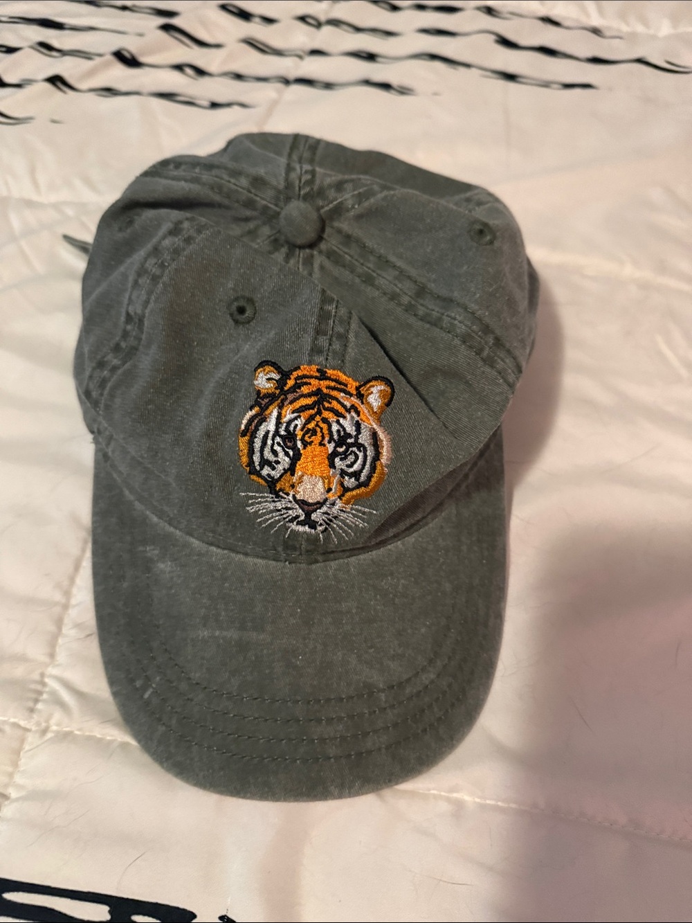 Bronx Zoo Tiger Embroidered Cap - Gray